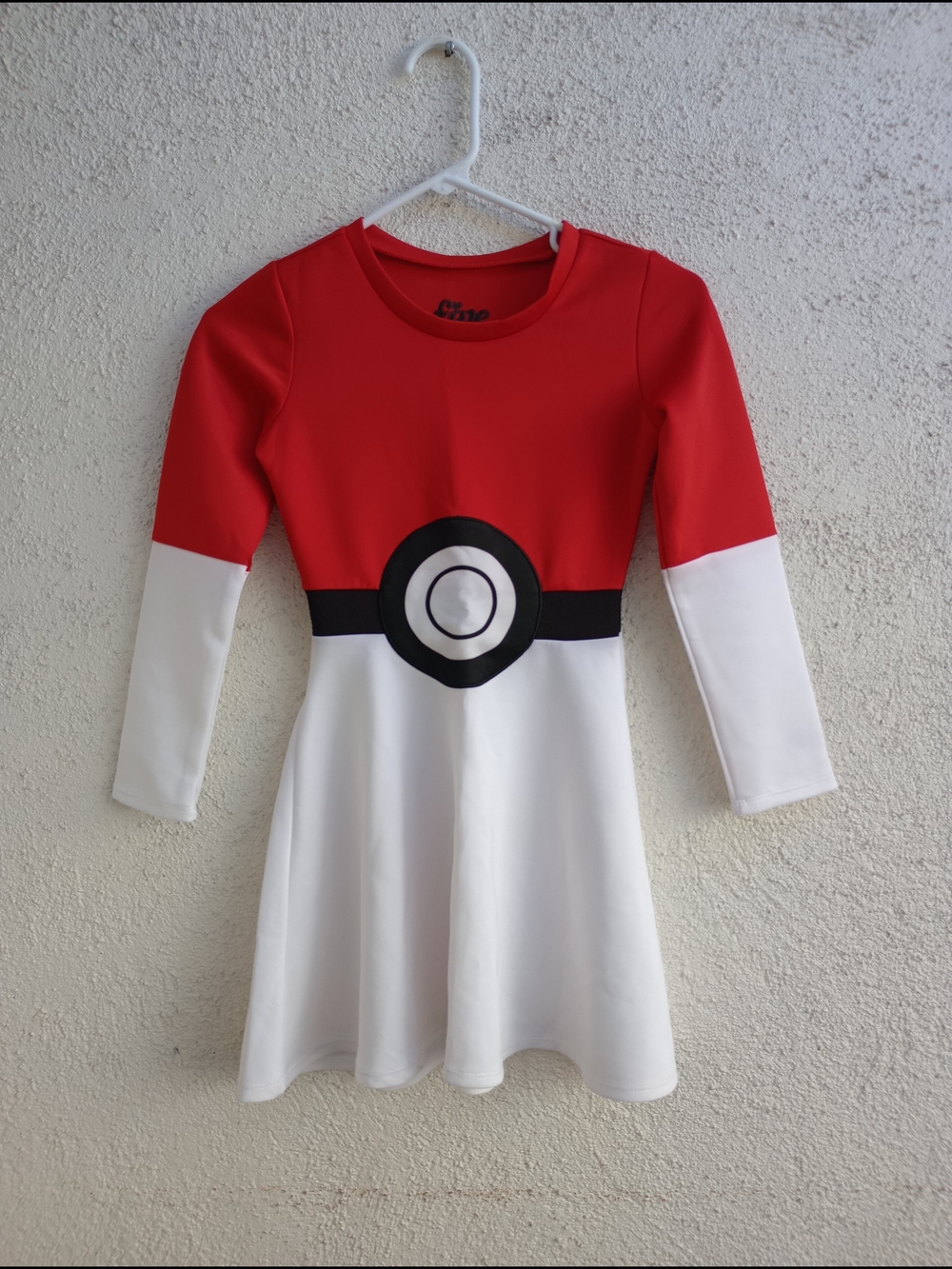 Pokemon Red White Pokeball Dress Halloween Costume Cosplay Gamer Child Small
